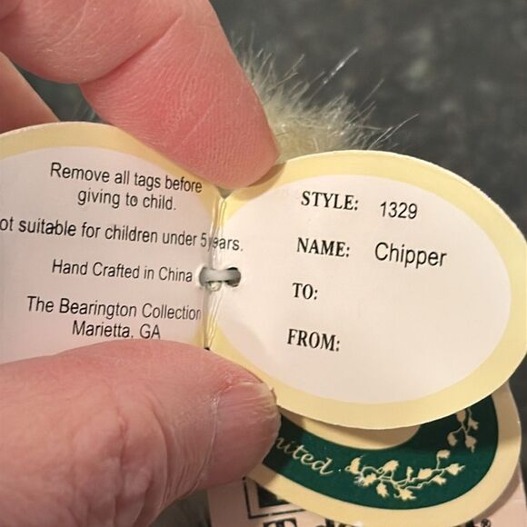 The Bearington Collection Chipper Teddy 1329 Plush Stuffed Animal 10" Jointed - Picture 10 of 11